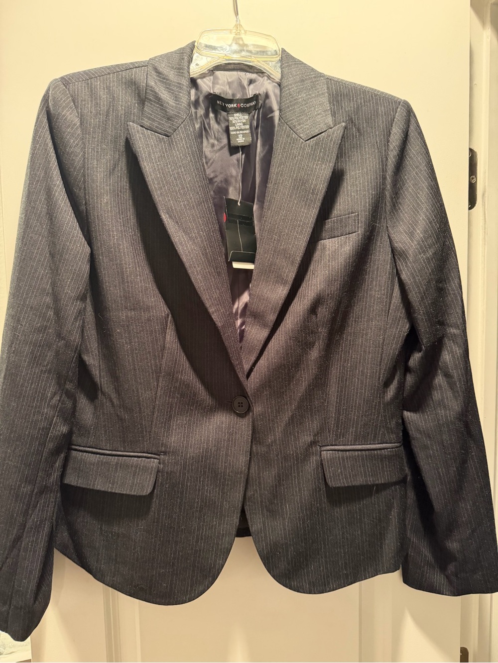 New York & Company Charcoal Pinstripe Women's Blazer